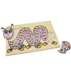 Рамка-вкладиші Гусениця - український алфавіт, Lam Toys (35 деталей) Рамка-вкладиші Гусениця - український алфавіт, Lam Toys (35 деталей)