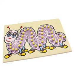 Рамка-вкладиші Гусениця - український алфавіт, Lam Toys (35 деталей) Рамка-вкладиші Гусениця - український алфавіт, Lam Toys (35 деталей)