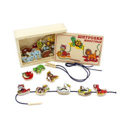 Шнурівка Тварини, 20 деталей,  Lam Toys  Шнурівка Тварини, 20 деталей,  Lam Toys