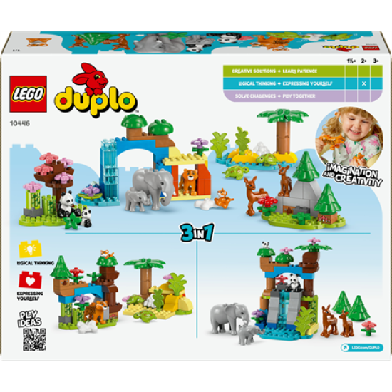 Конструктор DUPLO Town Сімейства диких тварин 3-в-1, 92 дет., LEGO