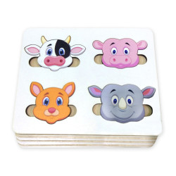 Рамка - вкладиш: Веселі мордочки - дорожній варіант, ТМ "Ань-Янь" Рамка - вкладиш: Веселі мордочки - дорожній варіант, ТМ "Ань-Янь"