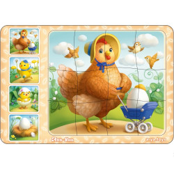 Чотиришаровий пазл "Етапи розвитку курочки", ТМ "Ань-Янь" Чотиришаровий пазл "Етапи розвитку курочки", ТМ "Ань-Янь"