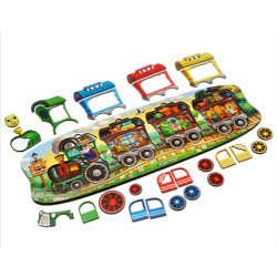 Сортер "Веселий паровозик - 3 вагони", ТМ "Ань-Янь"