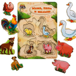 Рамка-вкладиш "Тришарові домашні тварини: мама, тато і малюк-2", ТМ "Ань-Янь"
