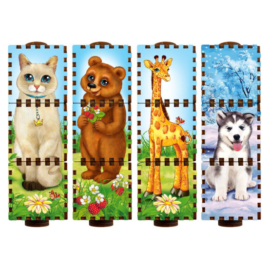 Кольорові кубики, що обертаються: Збери тварину, ТМ "Ань-Янь"
