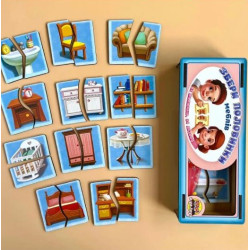 Дерев'яний пазл "Половинки. Меблі", ТМ "UBBEES"