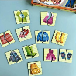 Дерев'яний пазл "Половинки. Одяг та взуття", ТМ "UBBEES"
