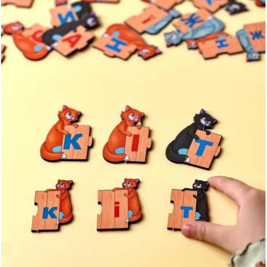 Навчальна гра "Котики з літерами: знайди велику та маленьку літери". ТМ "Ань-Янь"