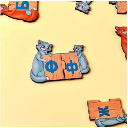 Навчальна гра "Котики з літерами: знайди велику та маленьку літери". ТМ "Ань-Янь"