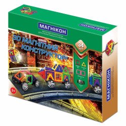 Магнітний конструктор, 34 дет., МАГНІКОН