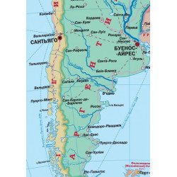 Южная Америка. Политическая карта, м-б 1:8 000 000 (на планках) Южная Америка. Политическая карта, м-б 1:8 000 000 (на планках)