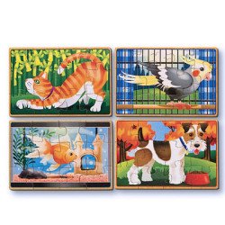 Набір із 4 пазлів в коробці "Домашні тварини", Melissa&Doug Набір із 4 пазлів в коробці "Домашні тварини", Melissa&Doug