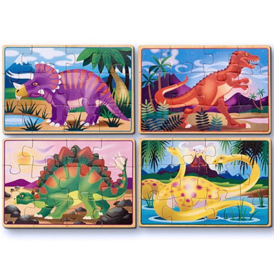 Набір із 4 пазлів в коробці "Динозаври", Melissa&Doug