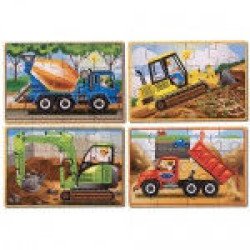 Набір із 4 пазлів в коробці "Будівельні машини", Melissa&Doug  Набір із 4 пазлів в коробці "Будівельні машини", Melissa&Doug