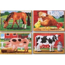 Набір із 4 пазлів в коробці "Тварини на фермі", Melissa&Doug Набір із 4 пазлів в коробці "Тварини на фермі", Melissa&Doug