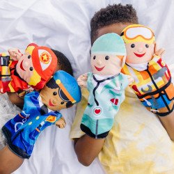 Ляльковий театр "Веселі помічники", 4 штуки, Melissa&Doug Ляльковий театр "Веселі помічники", 4 штуки, Melissa&Doug