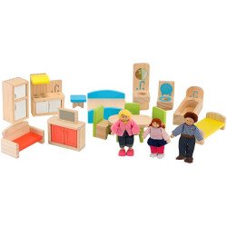 Дерев'яний ляльковий будиночок з підйомником і меблями, Melissa&Doug Дерев'яний ляльковий будиночок з підйомником і меблями, Melissa&Doug