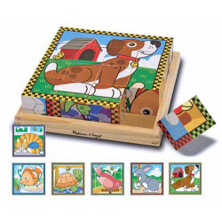 Дерев'яні кубики на платформі "Домашні тварини", Melissa&Doug