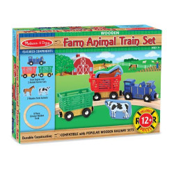 Дерев'яний набір "Потяг з тваринами",  Melissa&Doug Дерев'яний набір "Потяг з тваринами",  Melissa&Doug