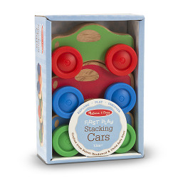 Дерев'яна автомобільна пірамідка для малюків, Melissa&Doug Дерев'яна автомобільна пірамідка для малюків, Melissa&Doug