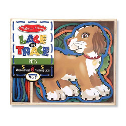 Дерев'яна шнурівка "Домашні тварини", Melissa&Doug Дерев'яна шнурівка "Домашні тварини", Melissa&Doug