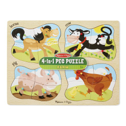 Дерев'яні пазли 4 в 1 "Ферма", Melissa&Doug