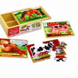 Набір із 4 пазлів в коробці "Тварини на фермі", Melissa&Doug Набір із 4 пазлів в коробці "Тварини на фермі", Melissa&Doug