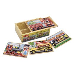 Набір із 4 пазлів в коробці "Машинки", Melissa&Doug Набір із 4 пазлів в коробці "Машинки", Melissa&Doug