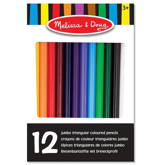 Кольорові трикутні олівці, 12 кольорів, Melissa&Doug