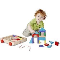 Набір дерев'яних блоків на візку, Melissa&Doug Набір дерев'яних блоків на візку, Melissa&Doug