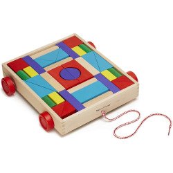 Набір дерев'яних блоків на візку, Melissa&Doug Набір дерев'яних блоків на візку, Melissa&Doug