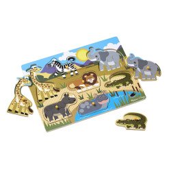 Дерев'яна рамка-вкладиш "Сафарі", 7 ел., Melissa&Doug Дерев'яна рамка-вкладиш "Сафарі", 7 ел., Melissa&Doug