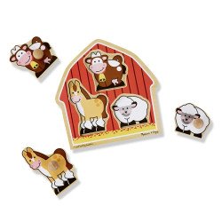 Формовий пазл для малюків "Тварини з ферми", Melissa&Doug Формовий пазл для малюків "Тварини з ферми", Melissa&Doug