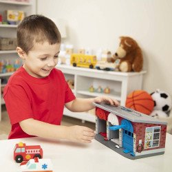 Дерев'яний гараж рятувальних машин з ключами, Melissa&Doug Дерев'яний гараж рятувальних машин з ключами, Melissa&Doug
