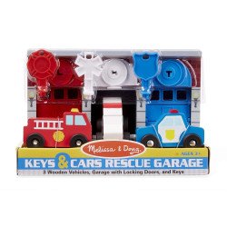 Дерев'яний гараж рятувальних машин з ключами, Melissa&Doug Дерев'яний гараж рятувальних машин з ключами, Melissa&Doug