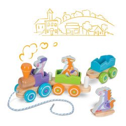 Дерев'яний потяг з тваринами, Melissa&Doug Дерев'яний потяг з тваринами, Melissa&Doug