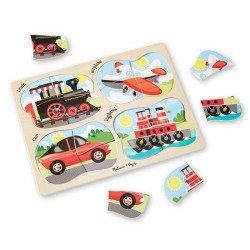 Дерев'яні пазли 4 в 1 "Транспорт", Melissa&Doug