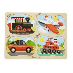 Дерев'яні пазли 4 в 1 "Транспорт", Melissa&Doug