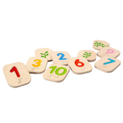 Деревянные Числа шрифтом Брайля 1 – 10, ТМ PLAN TOYS Деревянные Числа шрифтом Брайля 1 – 10, ТМ PLAN TOYS