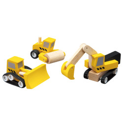 Деревянная игрушка Набор дорожно-строительной техники, ТМ PLAN TOYS Деревянная игрушка Набор дорожно-строительной техники, ТМ PLAN TOYS