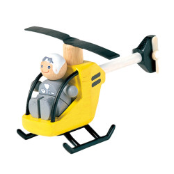 Дерев'яна іграшка Вертоліт з пілотом, ТМ PLAN TOYS Дерев'яна іграшка Вертоліт з пілотом, ТМ PLAN TOYS
