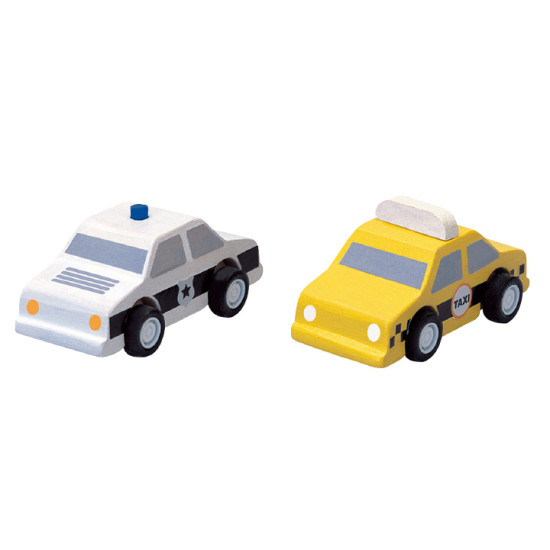 Деревянная игрушка Машинки такси и полиция, ТМ PLAN TOYS
