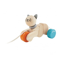 Дерев'яна іграшка Каталка котик, ТМ PLAN TOYS Дерев'яна іграшка Каталка котик, ТМ PLAN TOYS