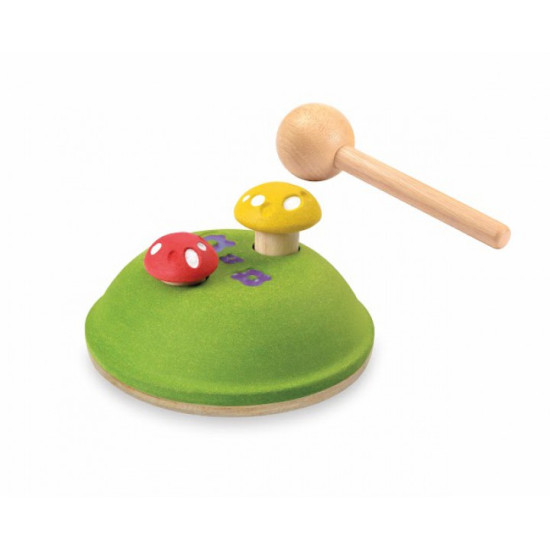 Деревянная игрушка Забивалка грибочки, ТМ PLAN TOYS