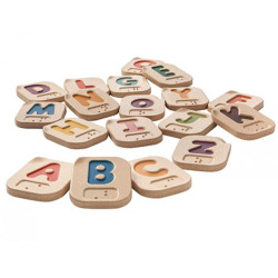 Деревянный Английский алфавит Брайля A-Z, ТМ PLAN TOYS Деревянный Английский алфавит Брайля A-Z, ТМ PLAN TOYS