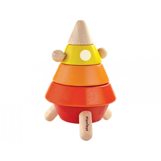 Деревянная игрушка Коническая пирамидка-сортер ракета, ТМ PLAN TOYS