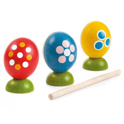 Набор деревянных погремушек в виде яиц, ТМ PLAN TOYS Набор деревянных погремушек в виде яиц, ТМ PLAN TOYS