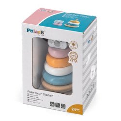 Дерев'яна пірамідка Білий ведмедик-неваляшка, PolarB Дерев'яна пірамідка Білий ведмедик-неваляшка, PolarB