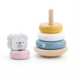 Дерев'яна пірамідка Білий ведмедик-неваляшка, PolarB Дерев'яна пірамідка Білий ведмедик-неваляшка, PolarB