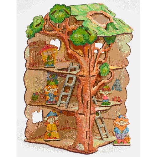 Дом-дерево для Лешиков, деревянный конструкторТМ Вуди(woody)